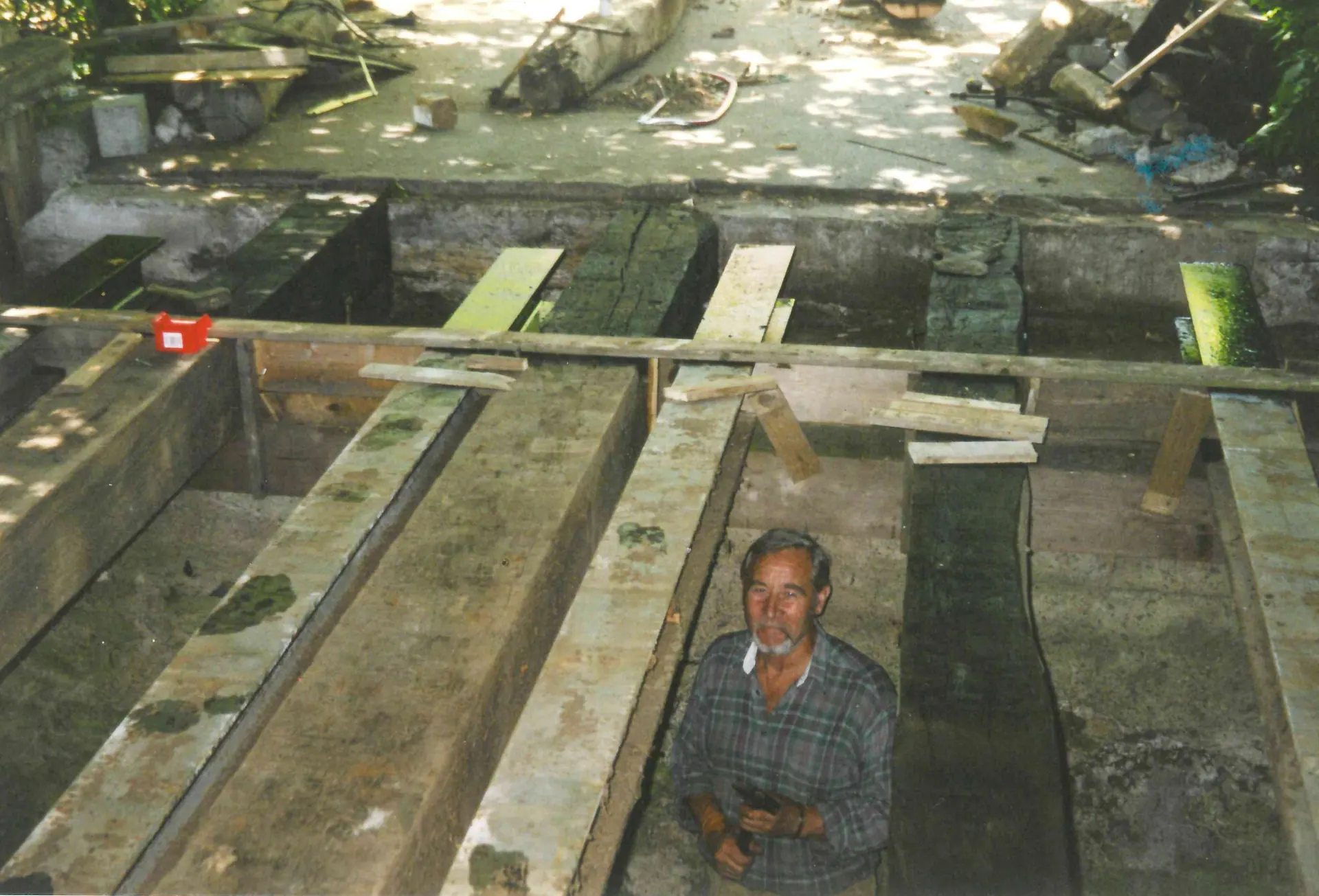 Veit Richter at work on the bridge