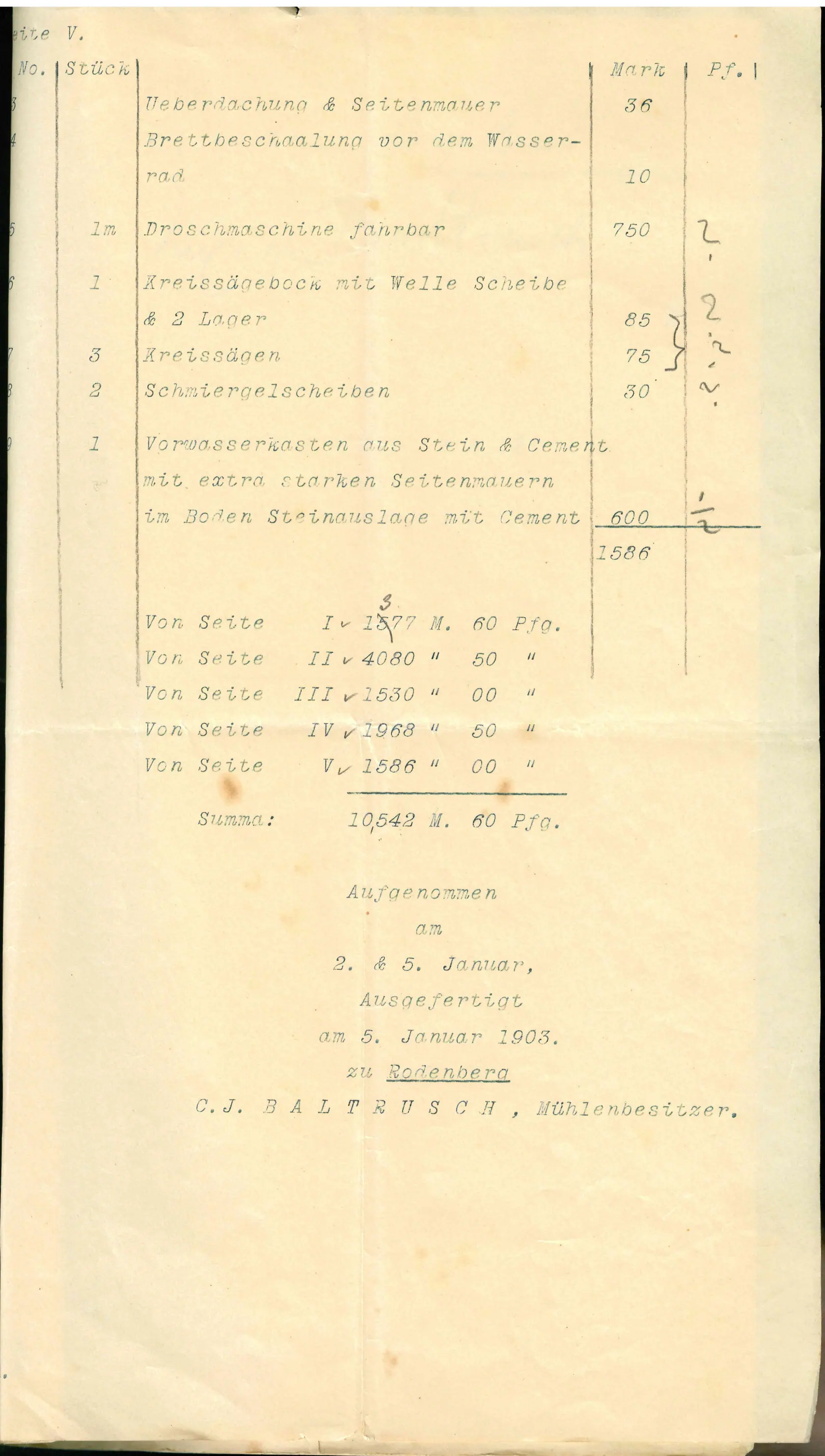 Inventory of 1903, page 6